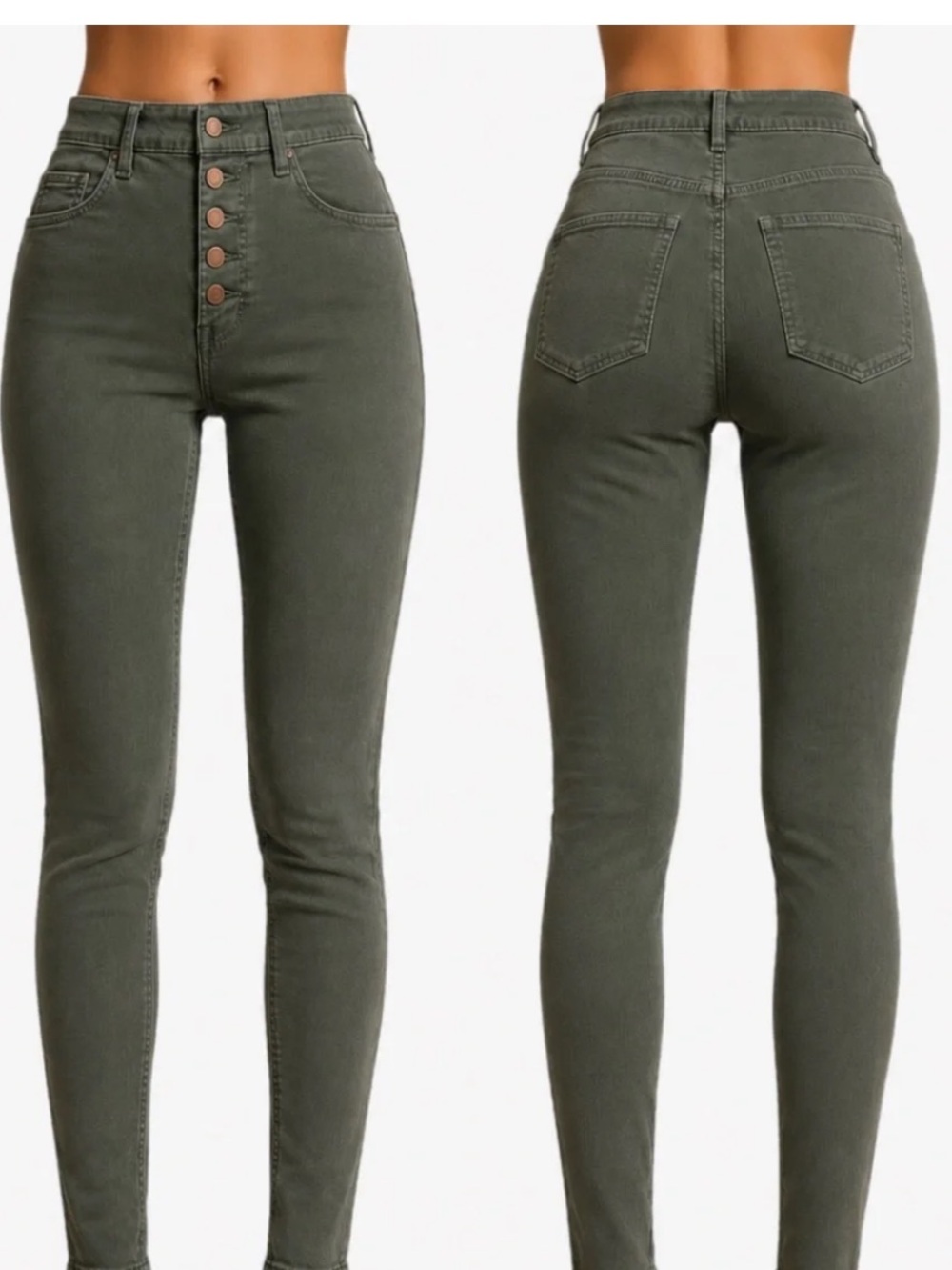 Pistola High-Rise Olive Green Skinny Jeans - Women